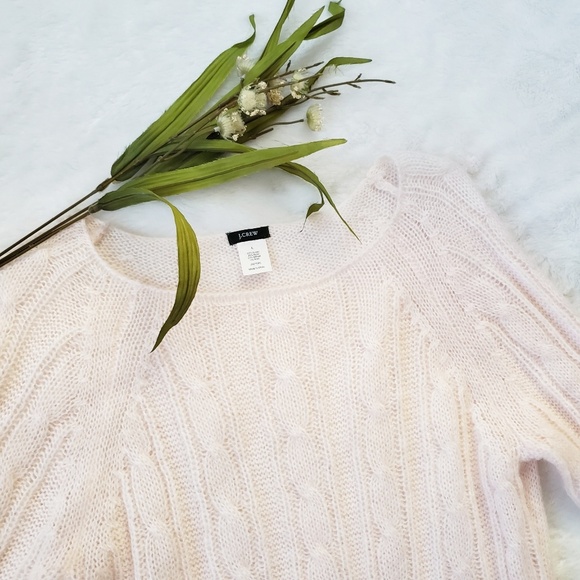 J. Crew Cream Cableknit Mohair Blend Sweater - Picture 1 of 4